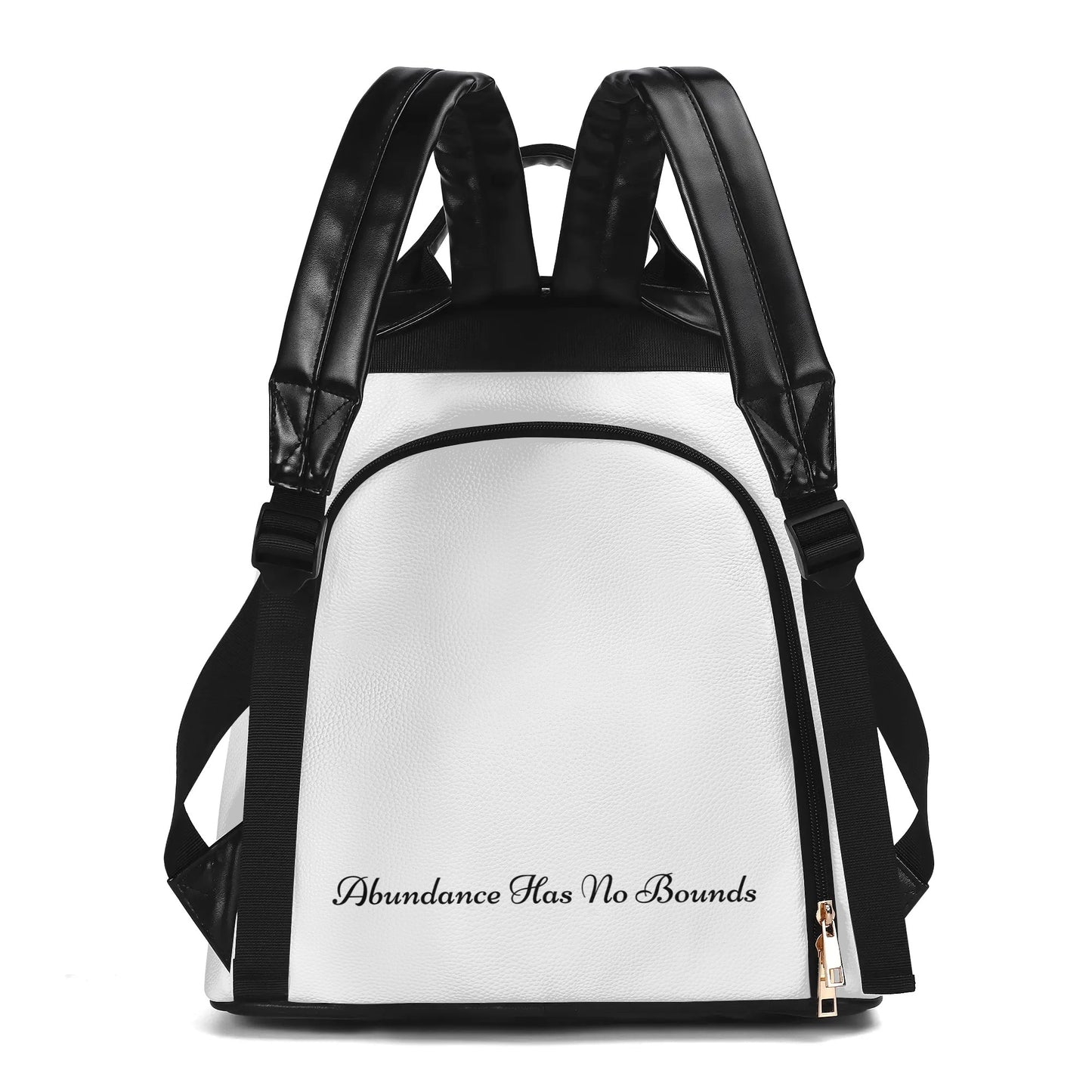 ALL WHITE VEGAN LEATHER ANTI-THEFT BACKPACK