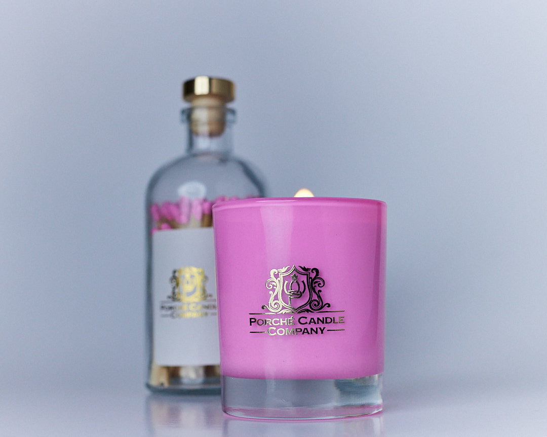 PINK CHAMPAGE CANDLE SET