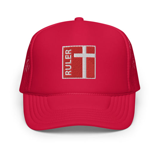 "CHRIST IS MY RULER" FOAM TRUCKER HAT - RED N' WHITE